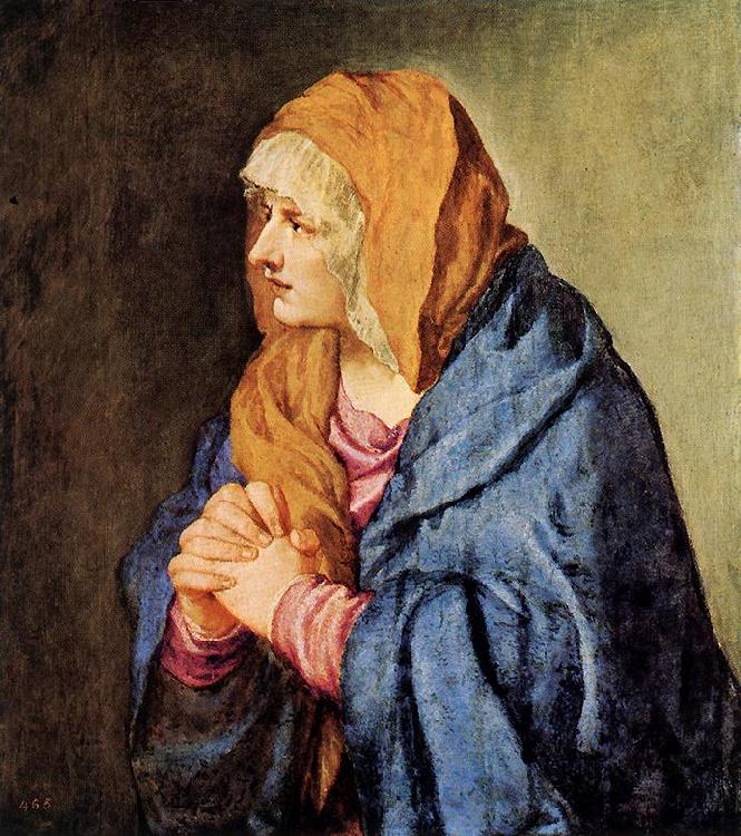 TIZIANO Vecellio Mater Dolorosa (with clasped hands) wt China oil painting art